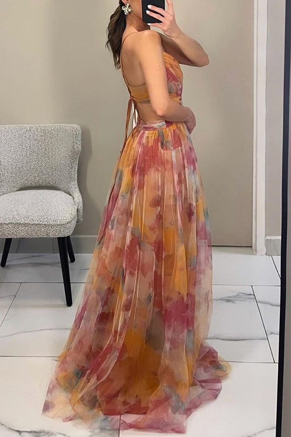 Zelda | Flödande Maxi-klänning med Tidlös Blommig Design