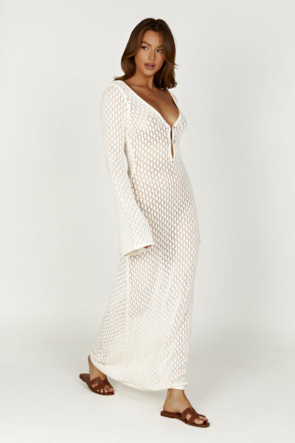 Claire™ | Elegant Vit Klänning