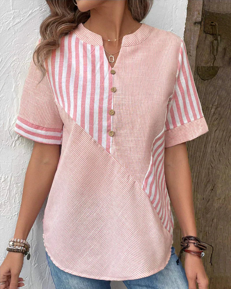 Elana | Stilren Randig Blus