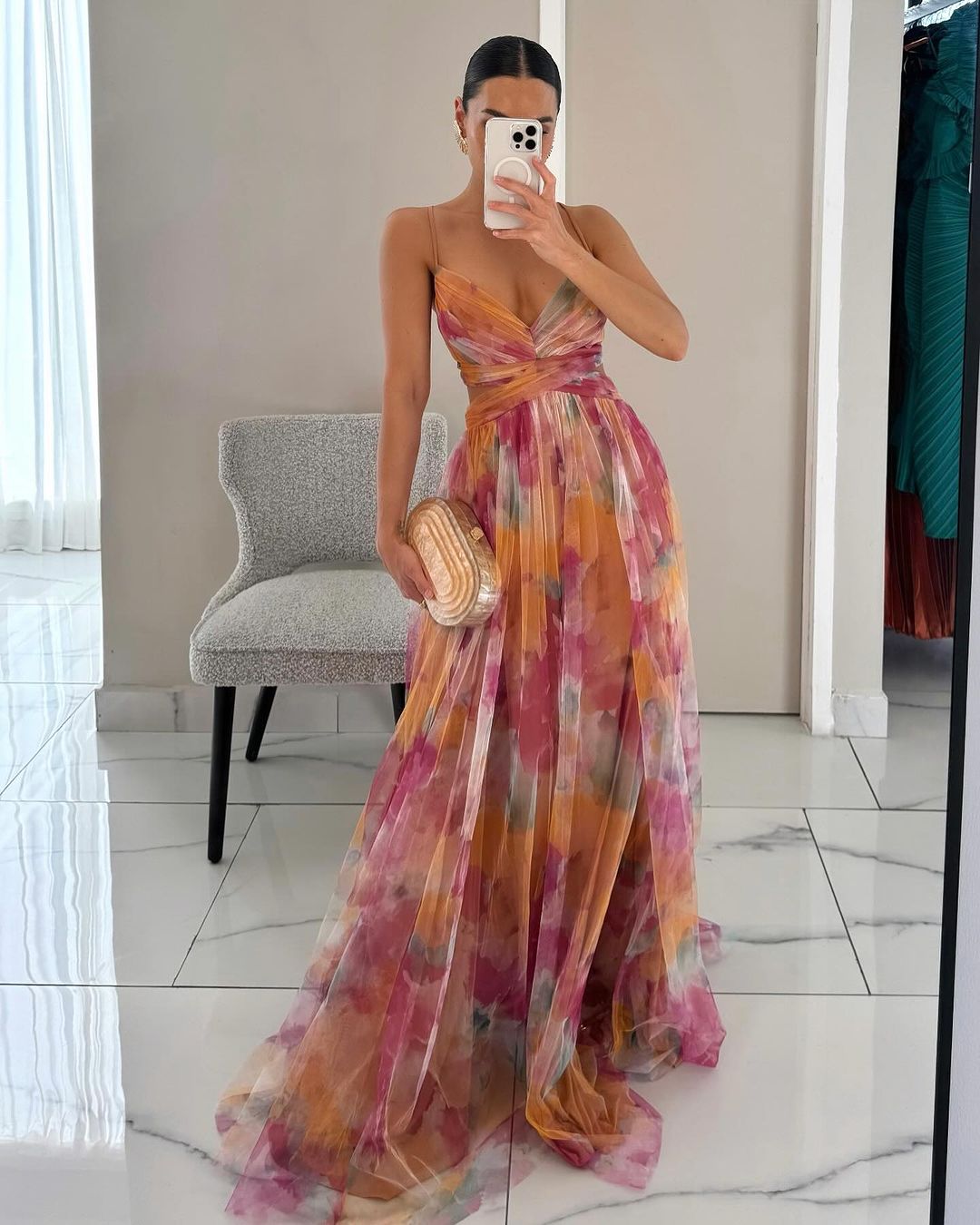 Zelda | Flödande Maxi-klänning med Tidlös Blommig Design