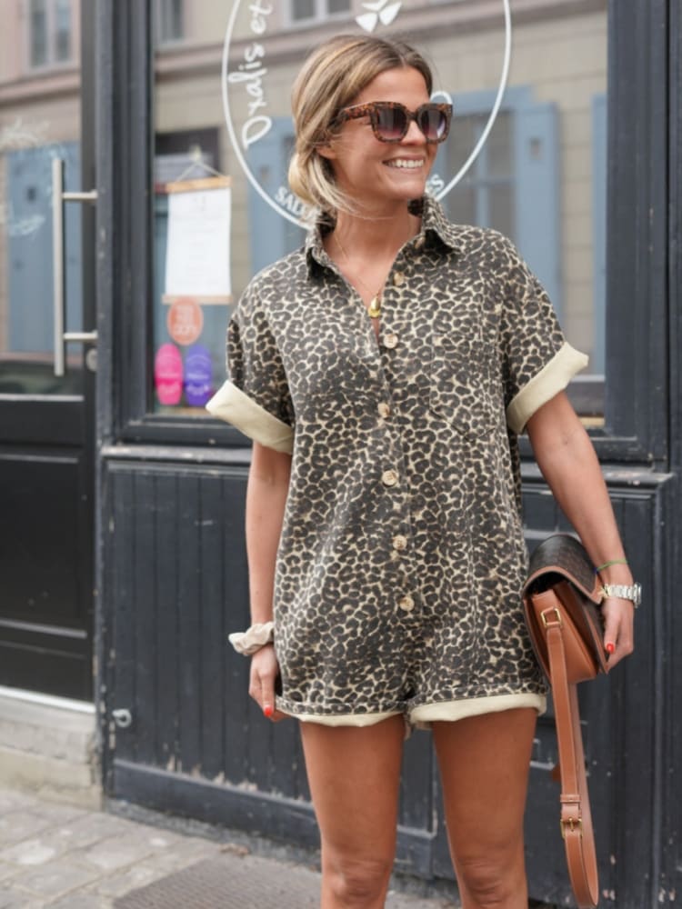 Mary™ | Skjortklänning med leopardmönster