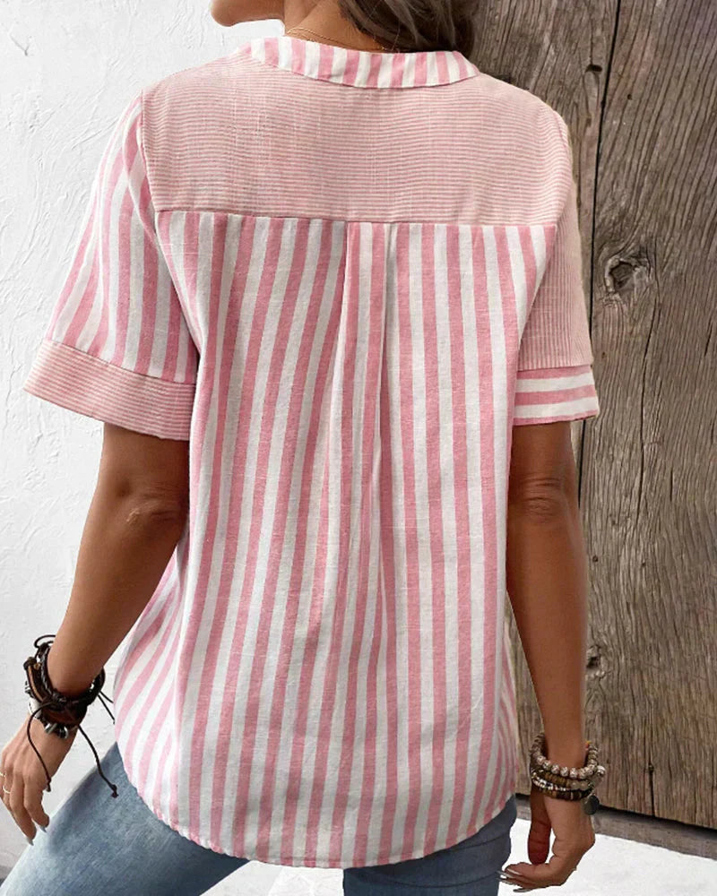 Elana | Stilren Randig Blus