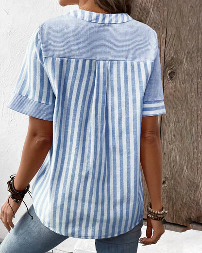 Elana | Stilren Randig Blus
